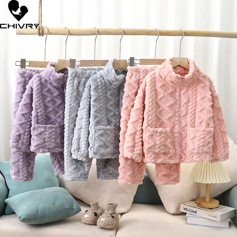 Winter Clothing For Baby Girl - Nowe dzieci zimowa gruba ciepła piżama