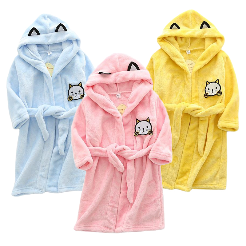 Winter Clothing For Baby Girl - Dziecięce szlafroki z kapturem z kreskówkowym
