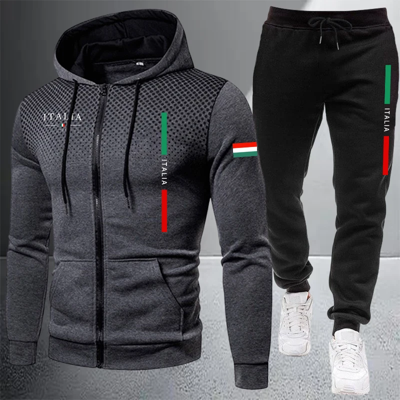 Winter Clothing Essentials - Męski dres sportowy z kapturem na