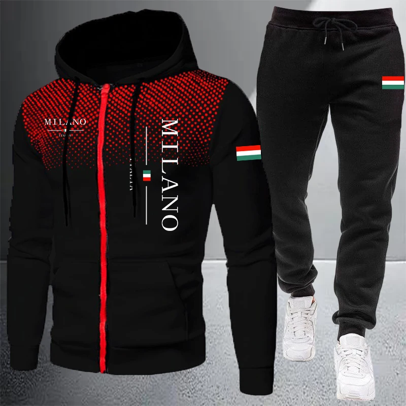 Winter Clothing Essentials - Męski dres sportowy z kapturem na