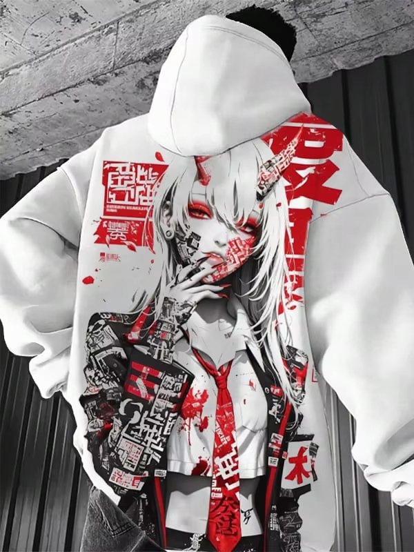 Winter Clothing Japan - Męska damska bluza z kapturem z