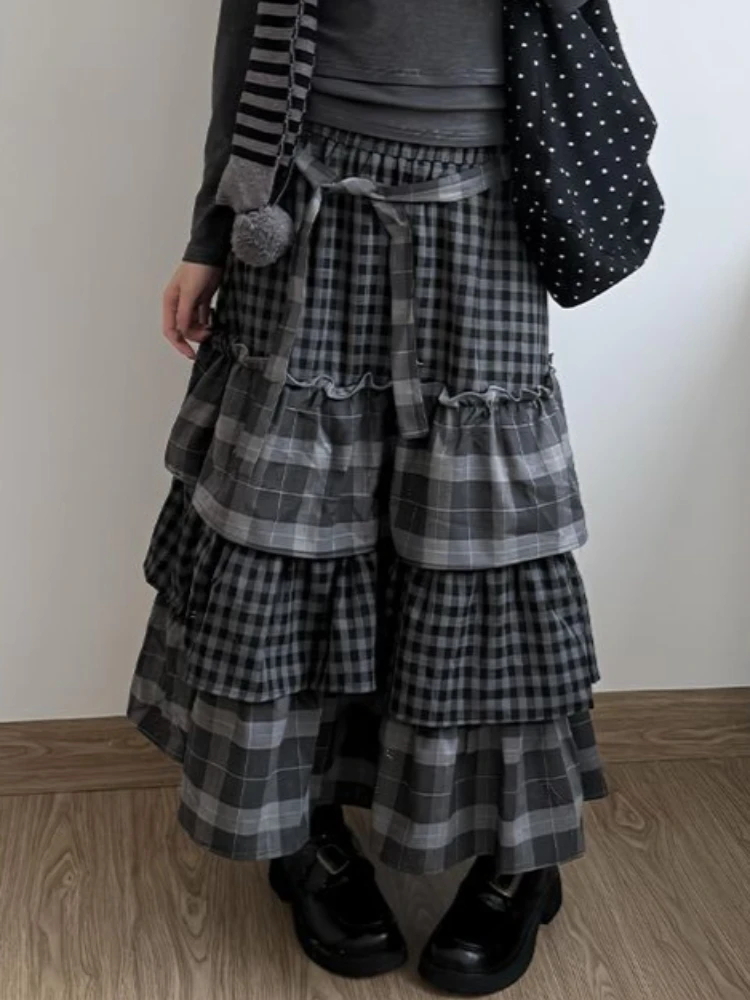 Winter Clothing Aesthetic - Japońska Spódnica w Stylu Vintage z