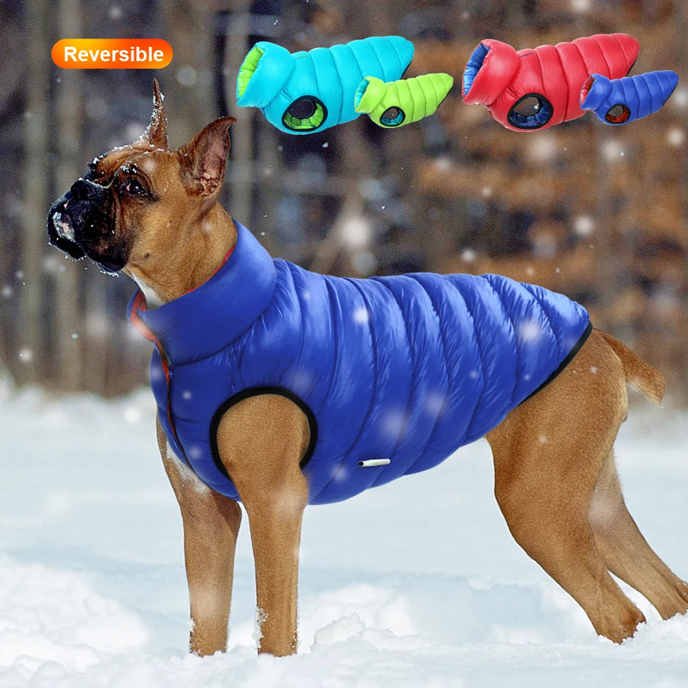 Winter Clothing Layers - Ciepła zimowa kamizelka dla psa Odwracalna