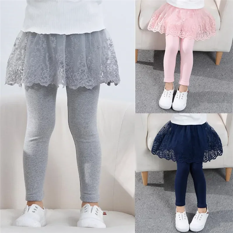 Winter Clothing For Baby Girl - Nowe dziewczynek legginsy koronkowa spódnica księżniczki-spodnie