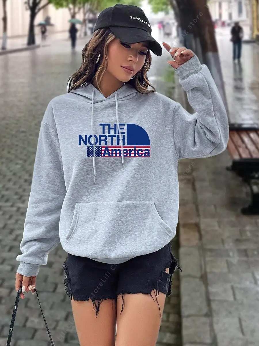 Winter Clothing Aesthetic - Damskie bluzy z kapturem z grafiką