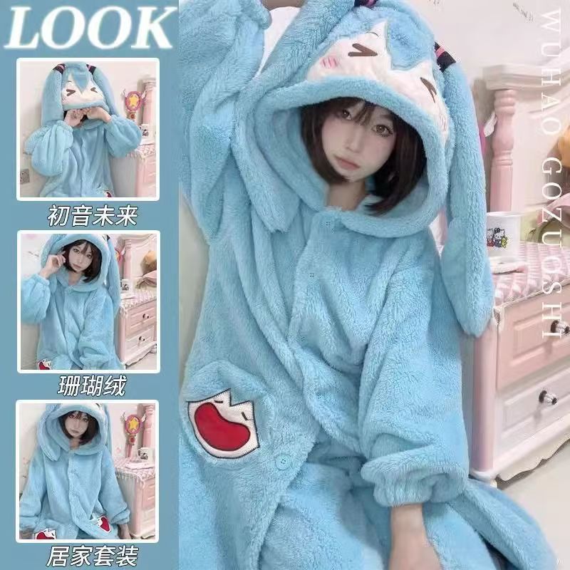 Winter Clothing Japan - Piżama Anime Miku, uroczy zimowy komplet