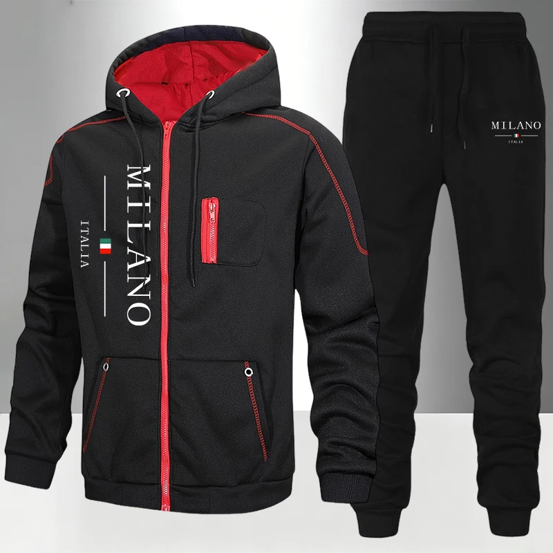 Winter Clothing Essentials - Włoski Zestaw Męski/Kurtka/Spodnie Jesień Zima Codzienny